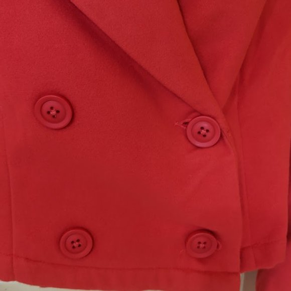 Red Double Breasted Jacket Blazer Pea Coat  Peacoat with Heart Size 1XL … - Picture 10 of 10